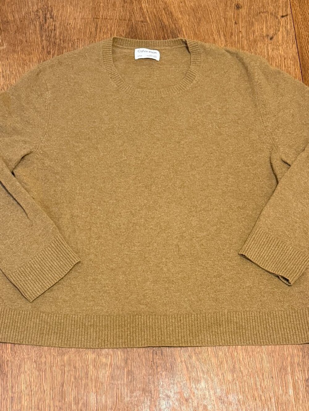 Calvin Klein Men's Wool Sweater - XL, Tan